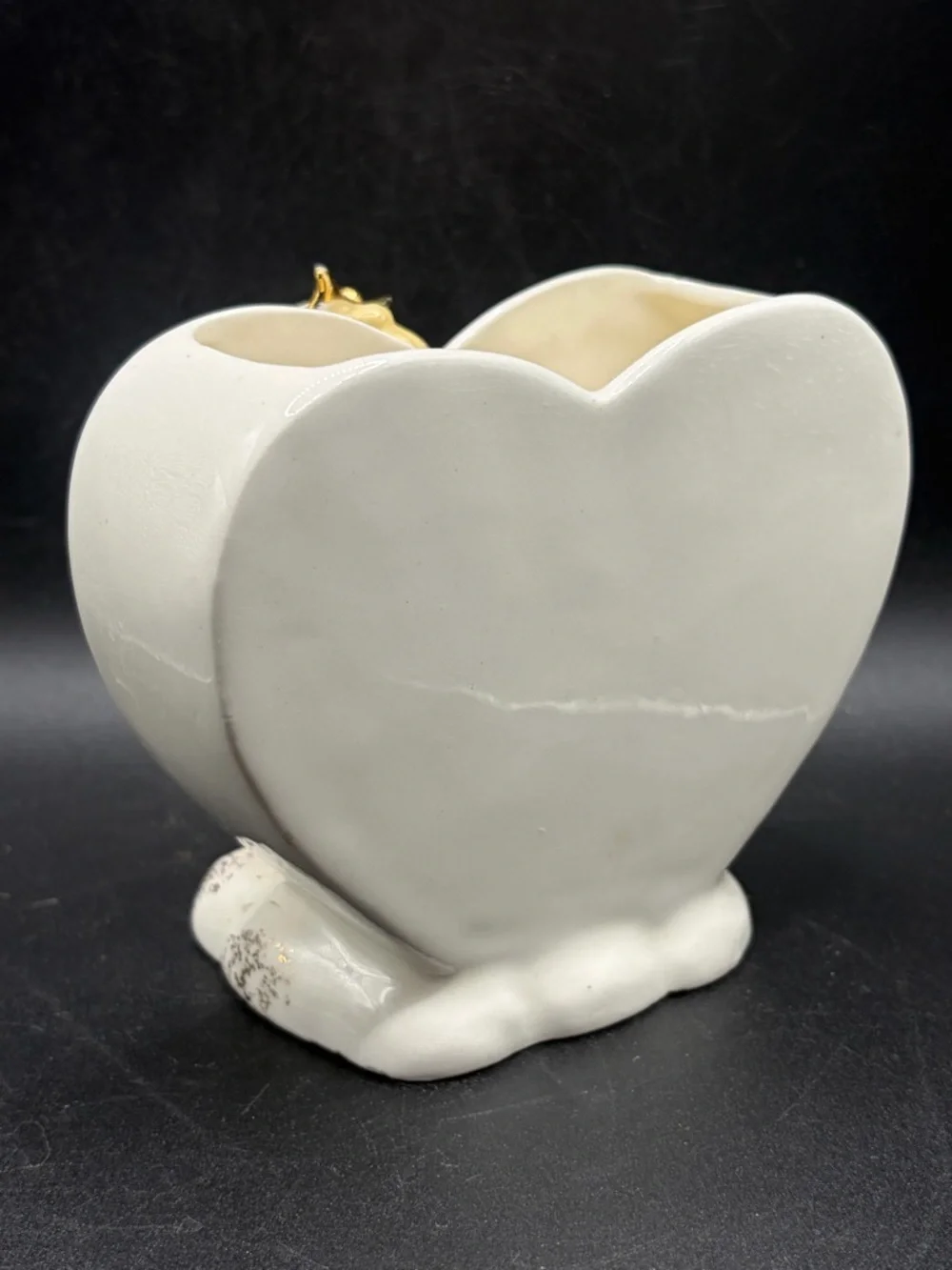 Napco Vintage Hand Painted Sweet Heart Ceramic Girl Figure Vase Planter S719B